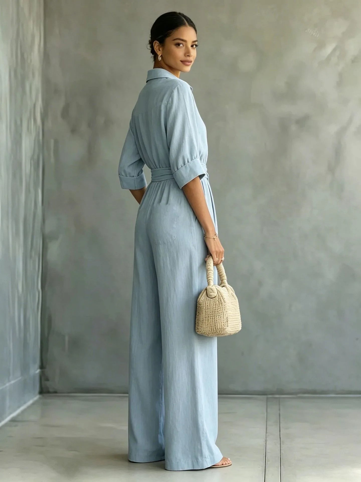 Solid Color Casual Loose Jumpsuit for Women Summer Vacation Streetwear