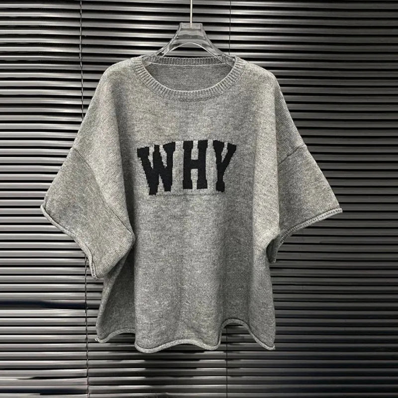 KUCLUT 2025 Fashion Autumn New Niche Design Loose Style Printed Knitted Sweater For Women Loose O-neck Tops Female 1A1216