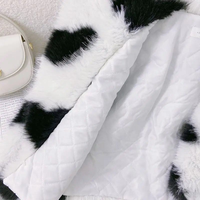 Fur Coat Women's Jacket Navy Collar Love Clothing 2025 Autumn Winter