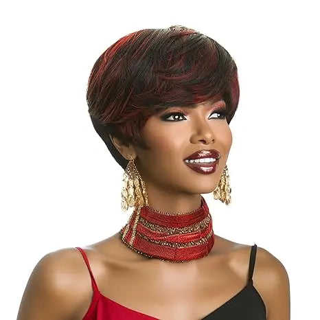 Natural Short Pixie Cut Ombre Heat Styleable Wig For Women