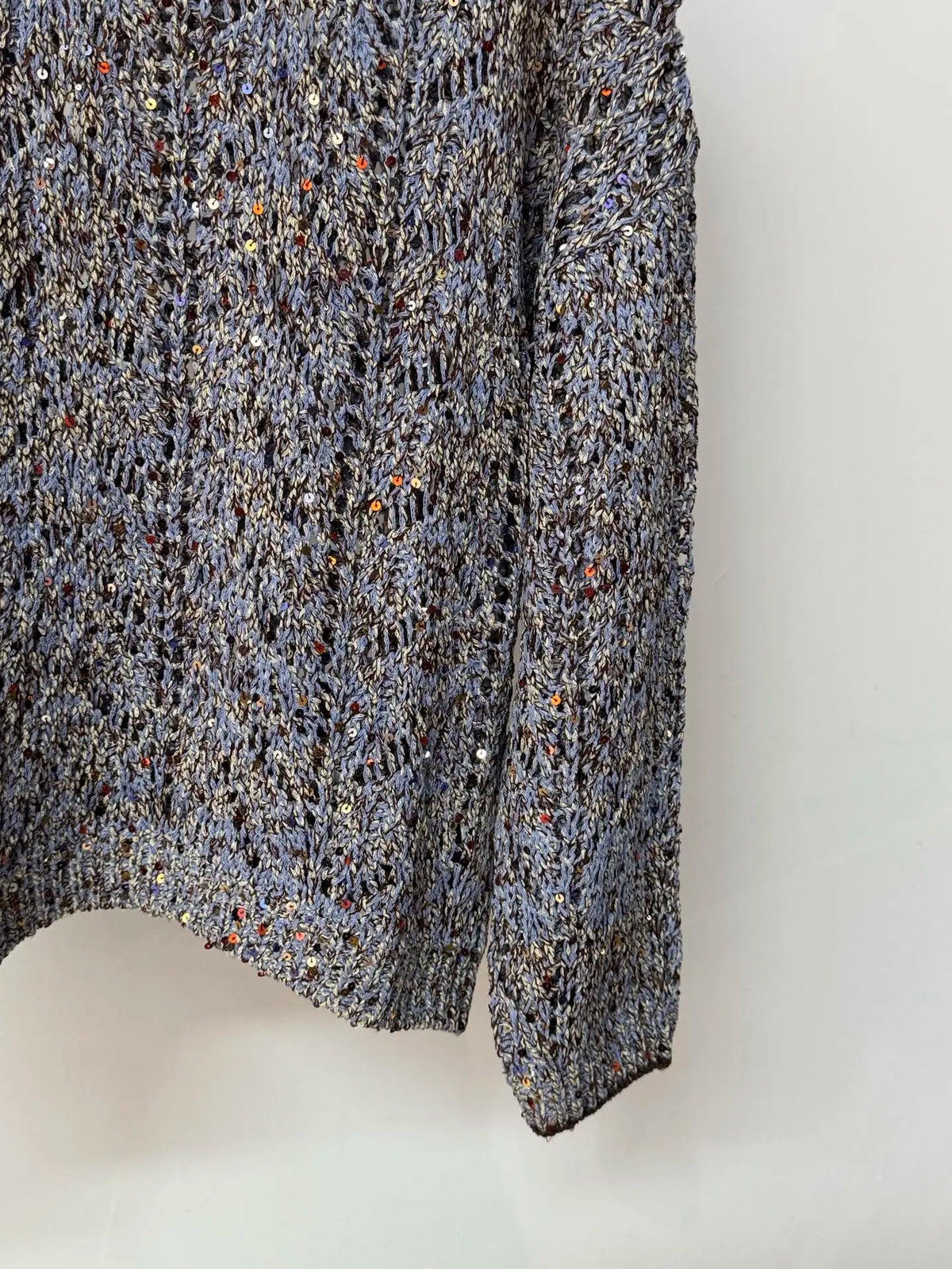 Embellished Diamond Sequin Lightweight Knit Sweater For Women