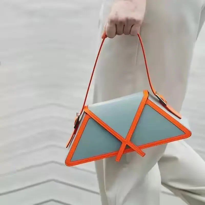 Panelled Trapezoid Shoulder Bag