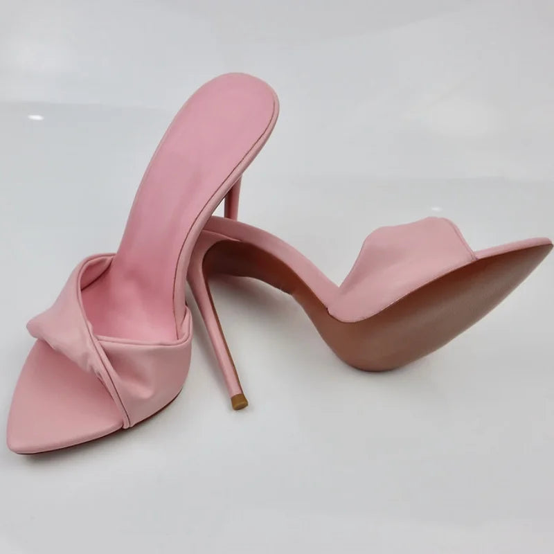 Pointed Toe Slim High Heel Wedding Sandals for Women