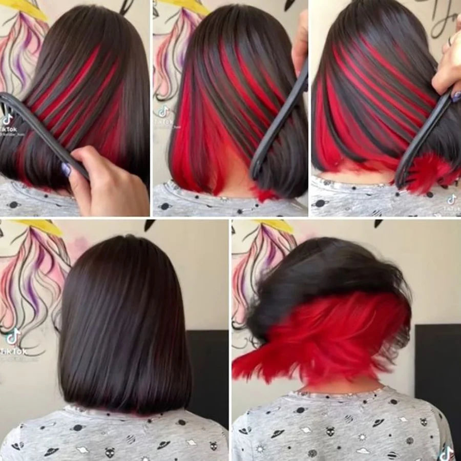 Short Straight Ombre Pink Synthetic Bob Wig For Women