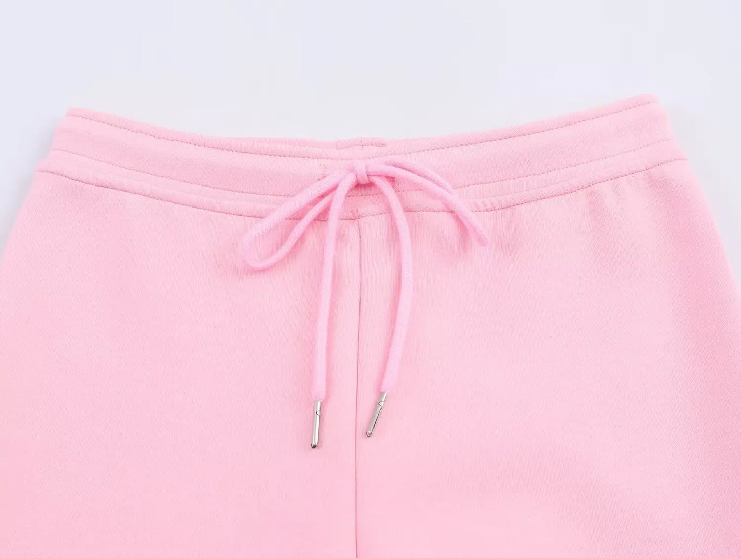 Solid Color Pilot Jacket and Lace-Up Flared Pants Two-Piece Set for Women
