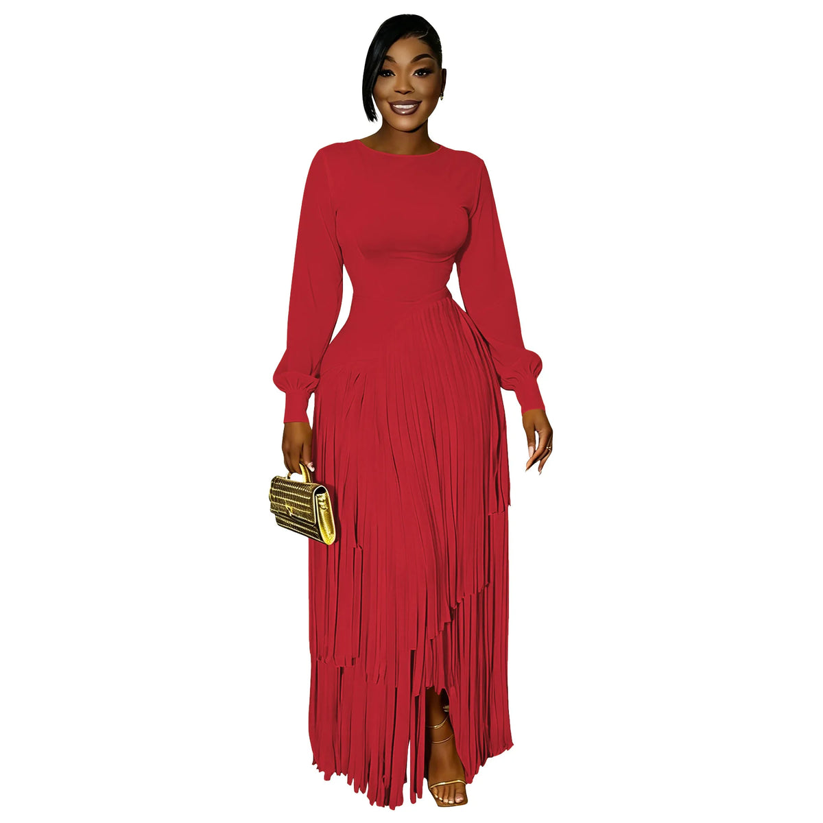 Elegant Long Sleeve African Dashiki Maxi Dress for Women