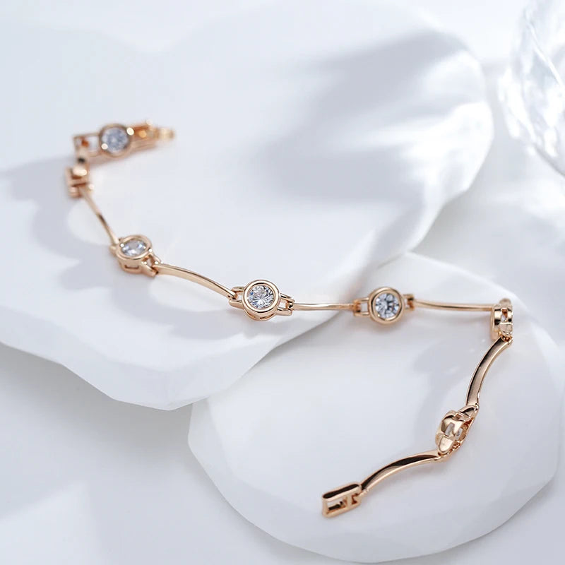 Rose Gold Tone Cubic Zirconia Bracelet