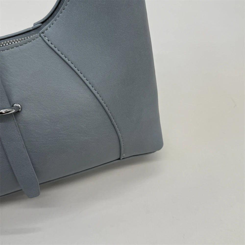 Solid Color Faux Leather Hobo Shoulder Bag for Women