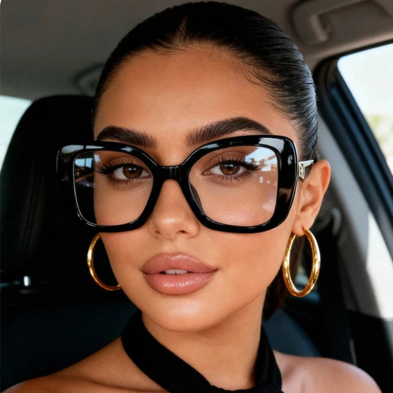 Oversized Square Blue Light Blocking Reading Glasses for Women