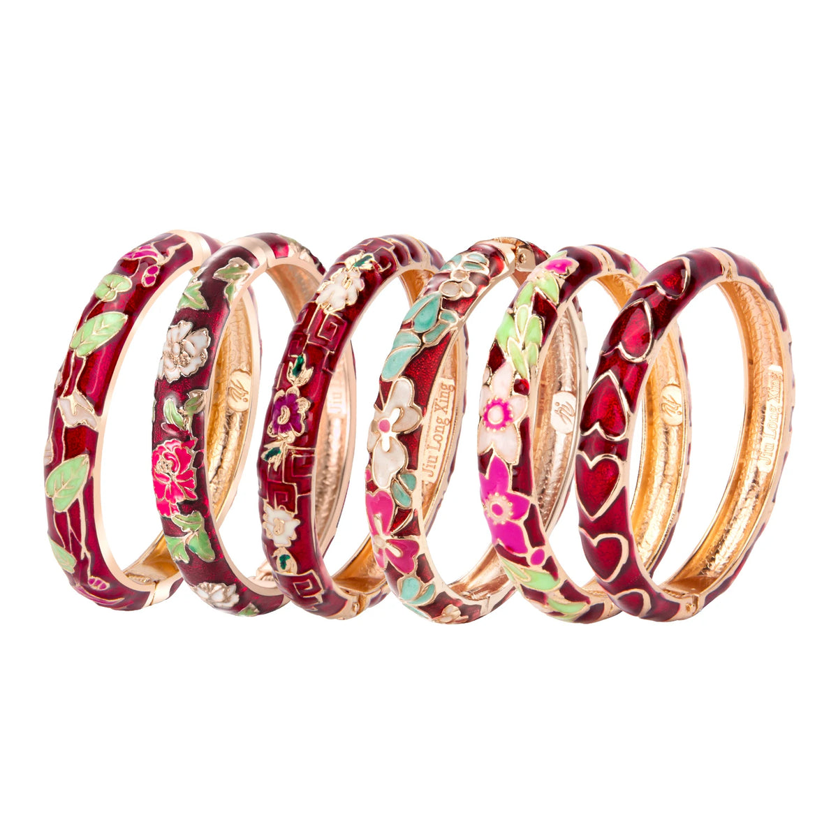 Dark Red Enamel Bangle Bracelet