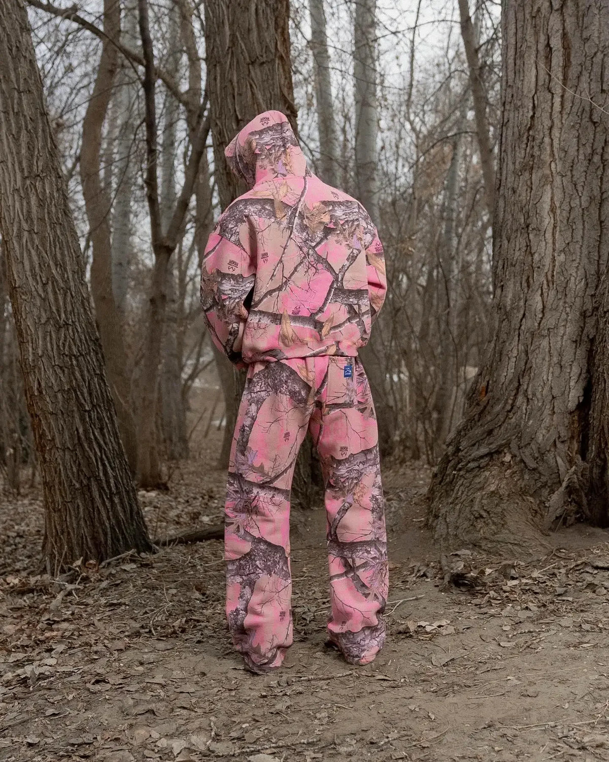 Leaf Camouflage Print Hoodie Set