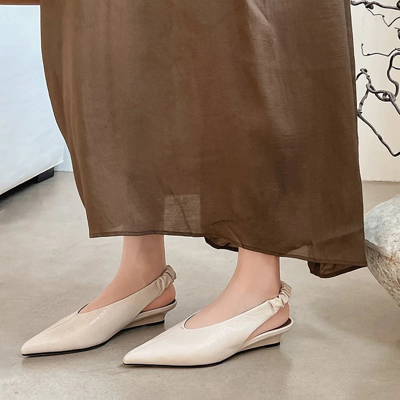 Elegant Handmade Real Leather Slingback Sandals for Women