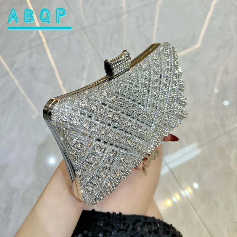 Dinner Fashion Women's Bag Luxury Brand Fashion Diamond-encrusted Women's Shoulder Bag High Quality Chain Shiny Women's Handbag