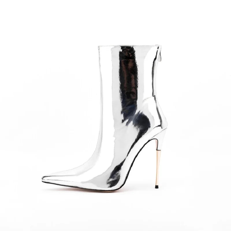 Glam Shiny Back Zipper Over The Knee Boots for Women