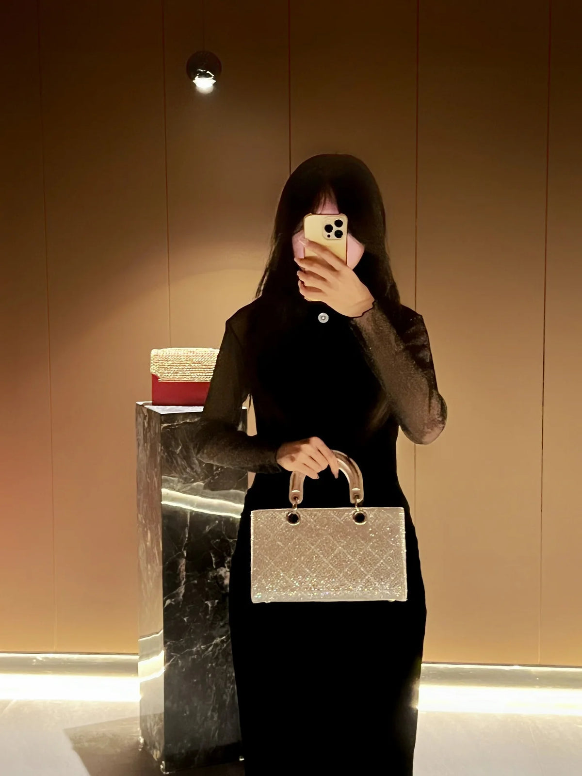 Rhinestone Party Handbag With Messenger Strap for Women