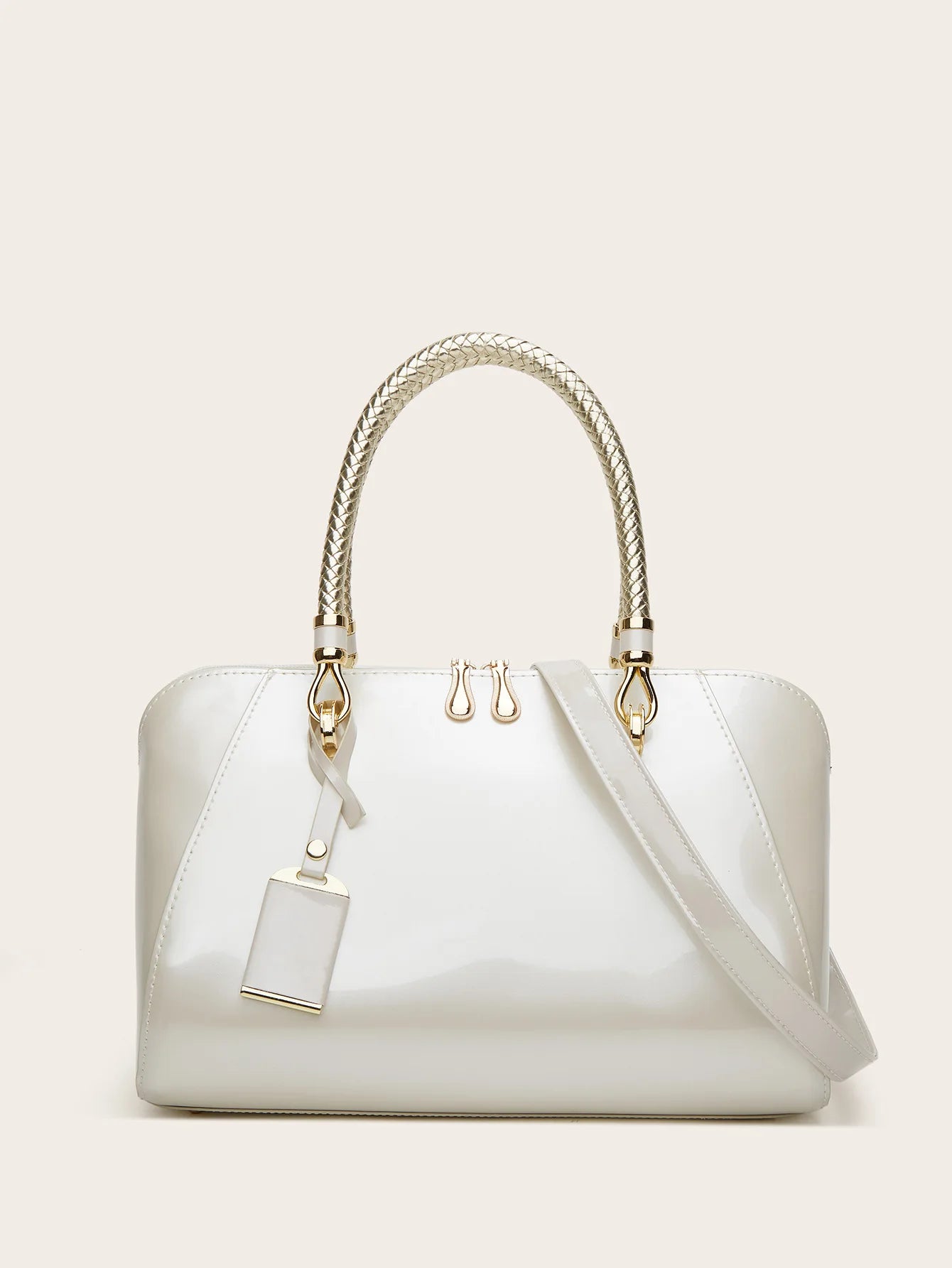 ABQP New Women's Handbag Luxury Brand Fashion Patent Leather Women's Shoulder Bag Large Capacity Boston Women's Bag High Quality
