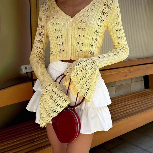 Hollow Knit Stitch Cardigan