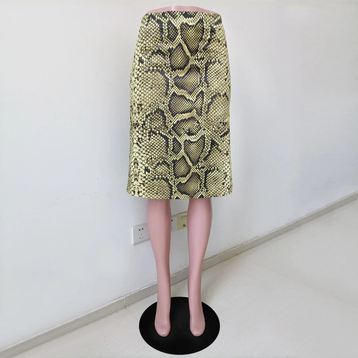 Snake Print High Waist Slim Fit Midi Skirt for Women