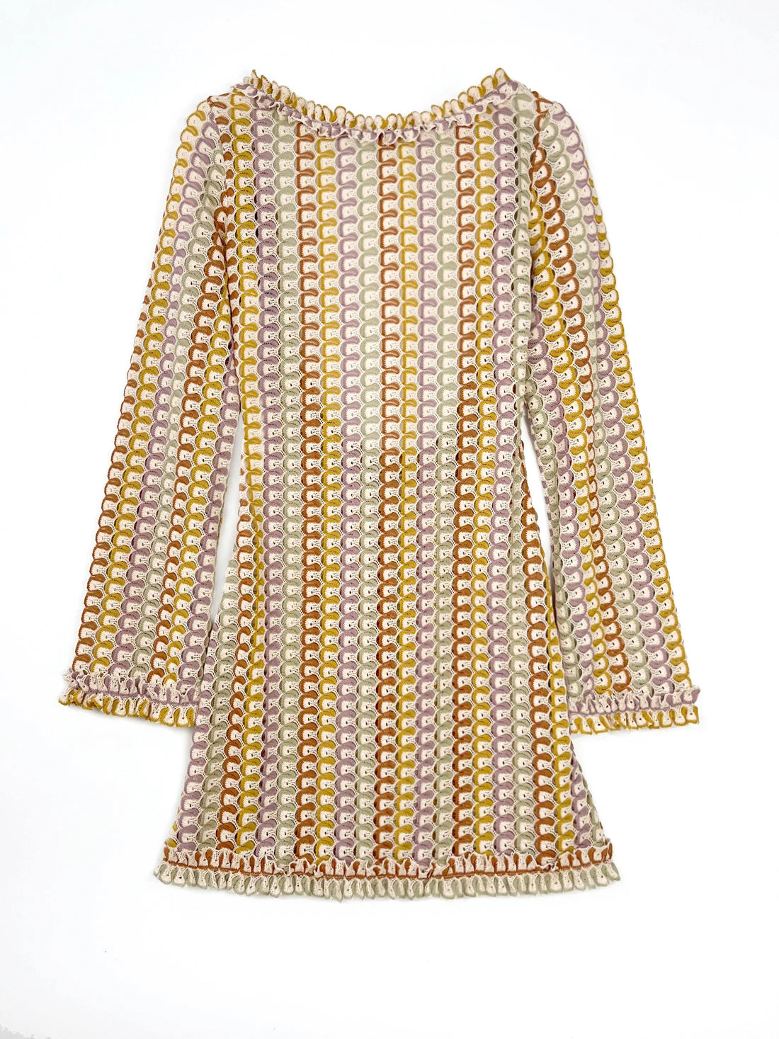 Sexy Backless Flare Sleeve Lace Knit Cut Out Party Beach Maxi Dress 2025 Summer Women Vacation Beachwear Swimsuit Cover Up A2815