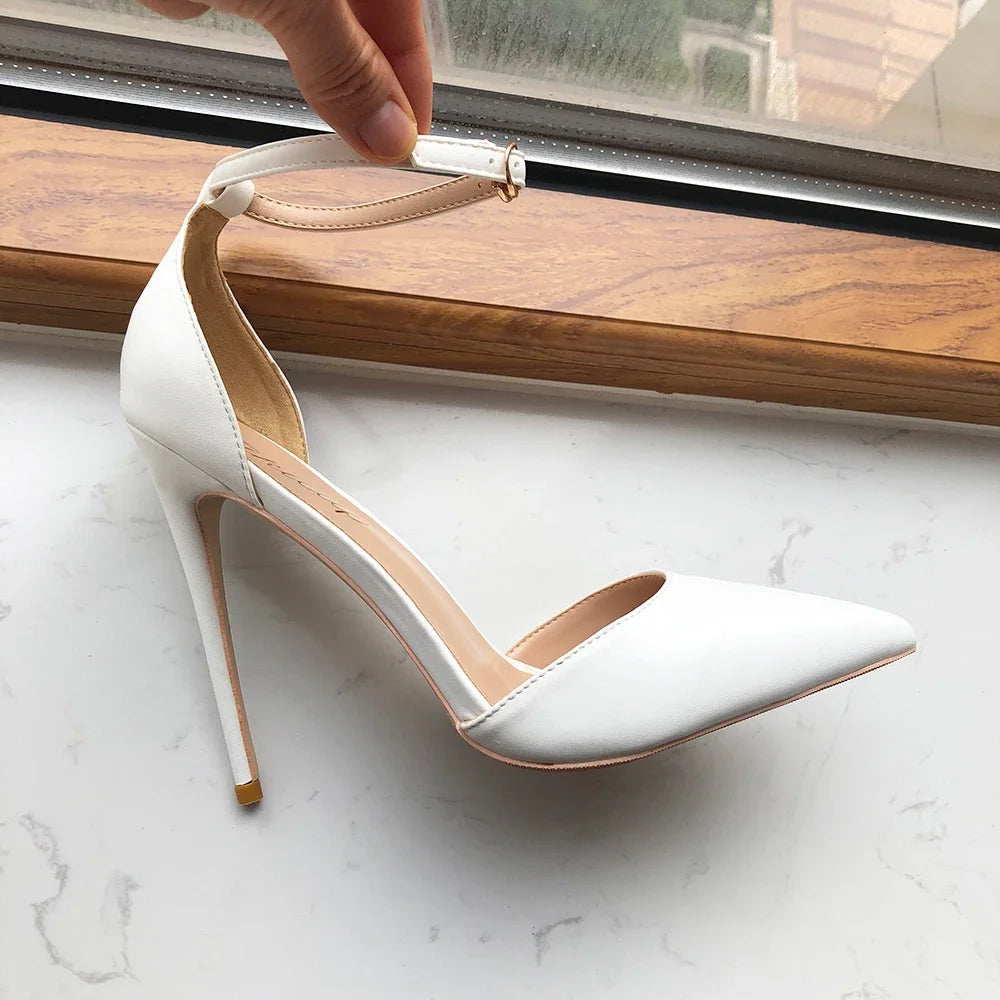 Elegant Pointed Toe Ankle Strap Stiletto Pumps for Women