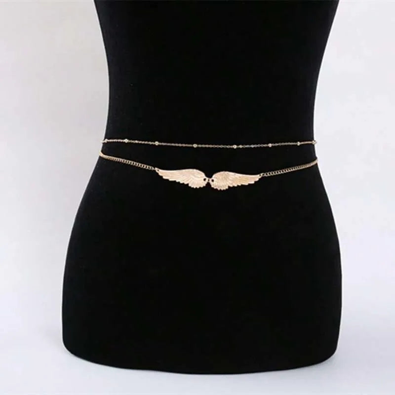 Gold Beaded Layered Waist Chain