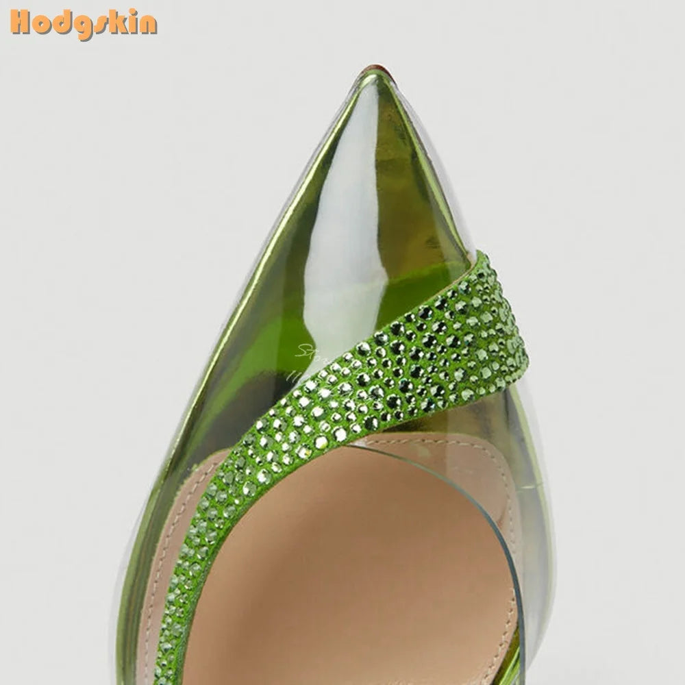 Crystal Pointed Toe Rhinestone Stiletto Pumps for Women