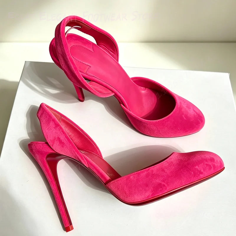Premium Quality Suede Slingback Stilettos For Women