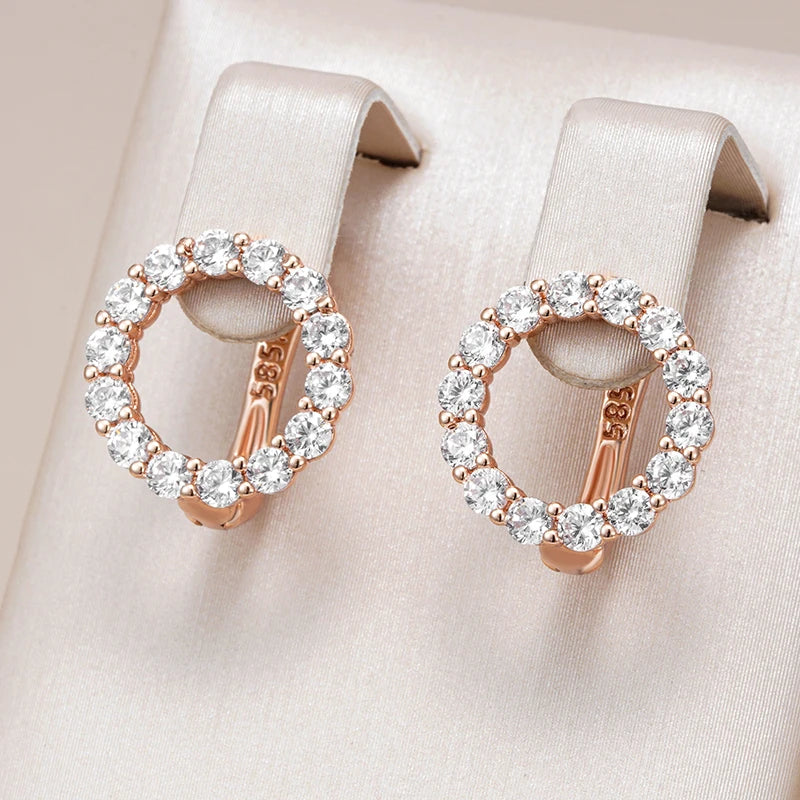 Round Zircon Crystal Drop Earrings