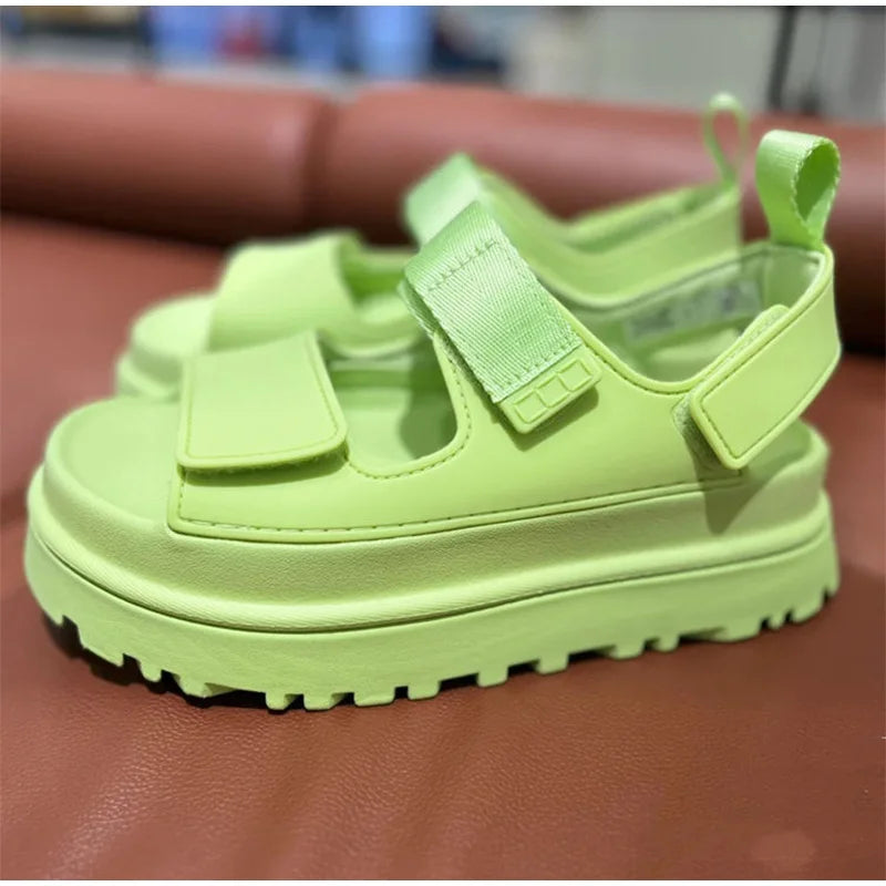 Brand Open Toe Thick-soled Sandals For Women Casual High Quality Fashion Comfort Thick-soled Shoes New Velcro Buckle Sandals