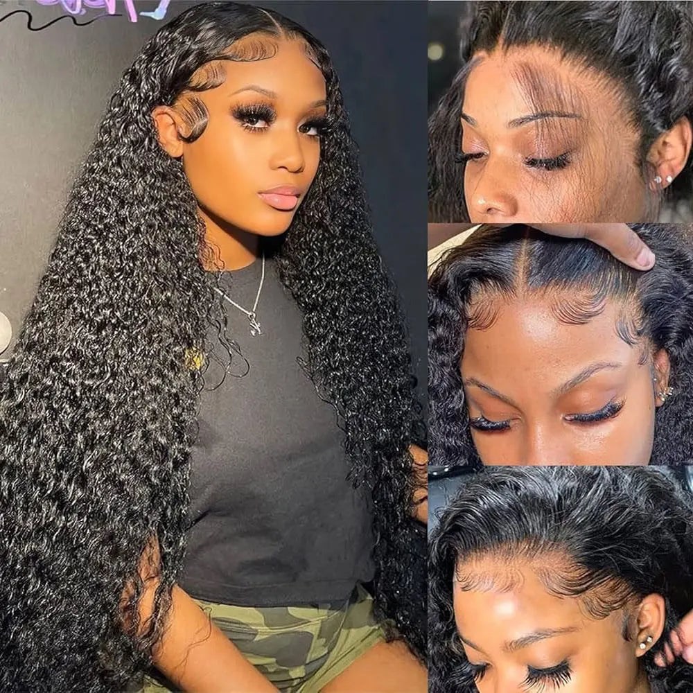 HD Transparent Lace Front Curly Human Hair Wig for Women