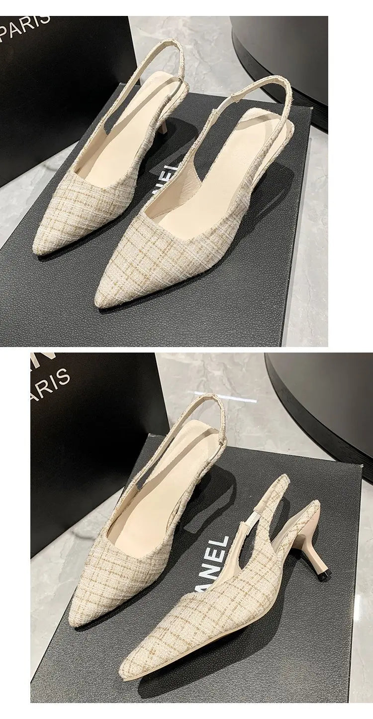 Elegant Blue Pointed Toe Slingback Pumps for Women