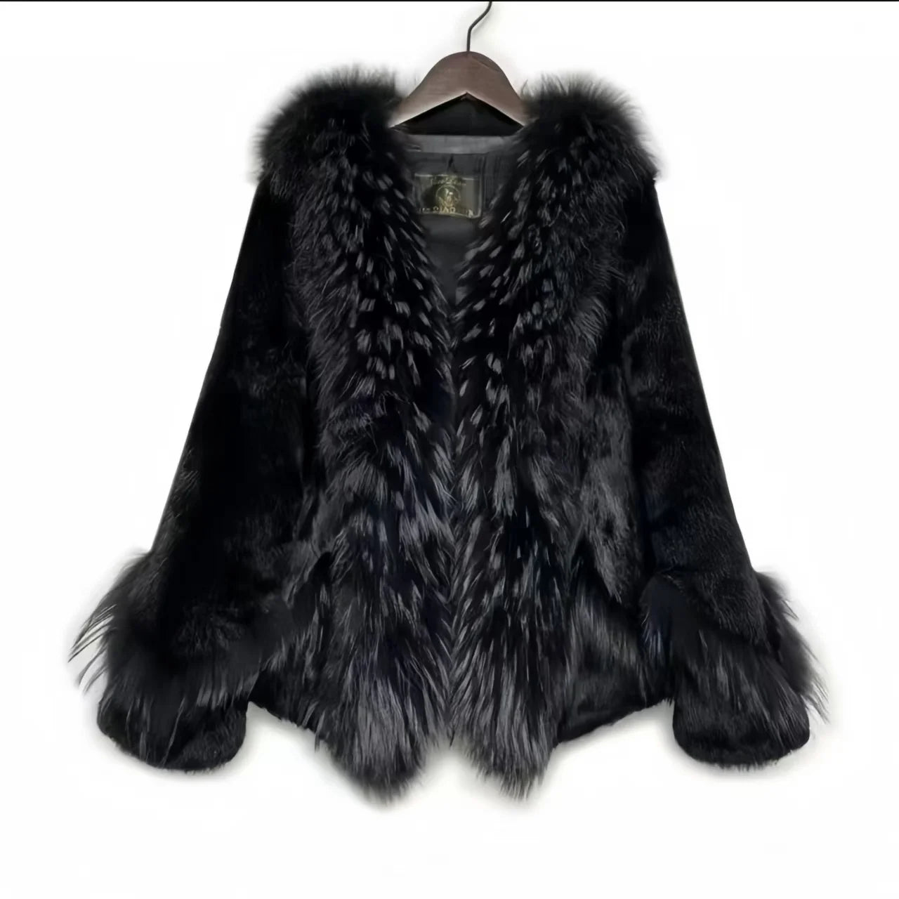 Real Rex Rabbit Fur Coat Women Autumn Winter Short Jacket Thick Warm New Raccoon Dog Fur Collar Elegant Female Warm Outerwear