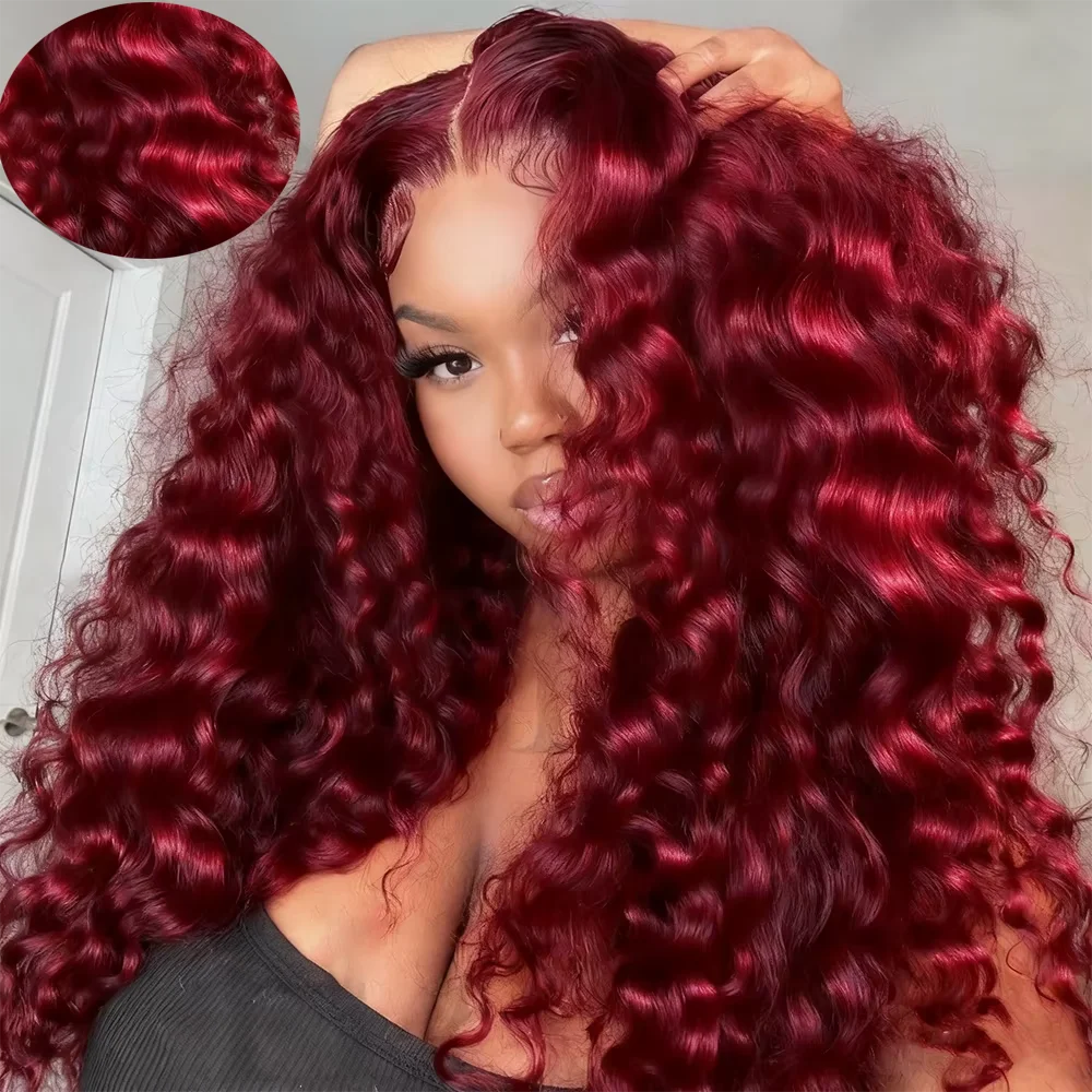 Deep Wave Brazilian Lace Front Human Hair Wig For Women