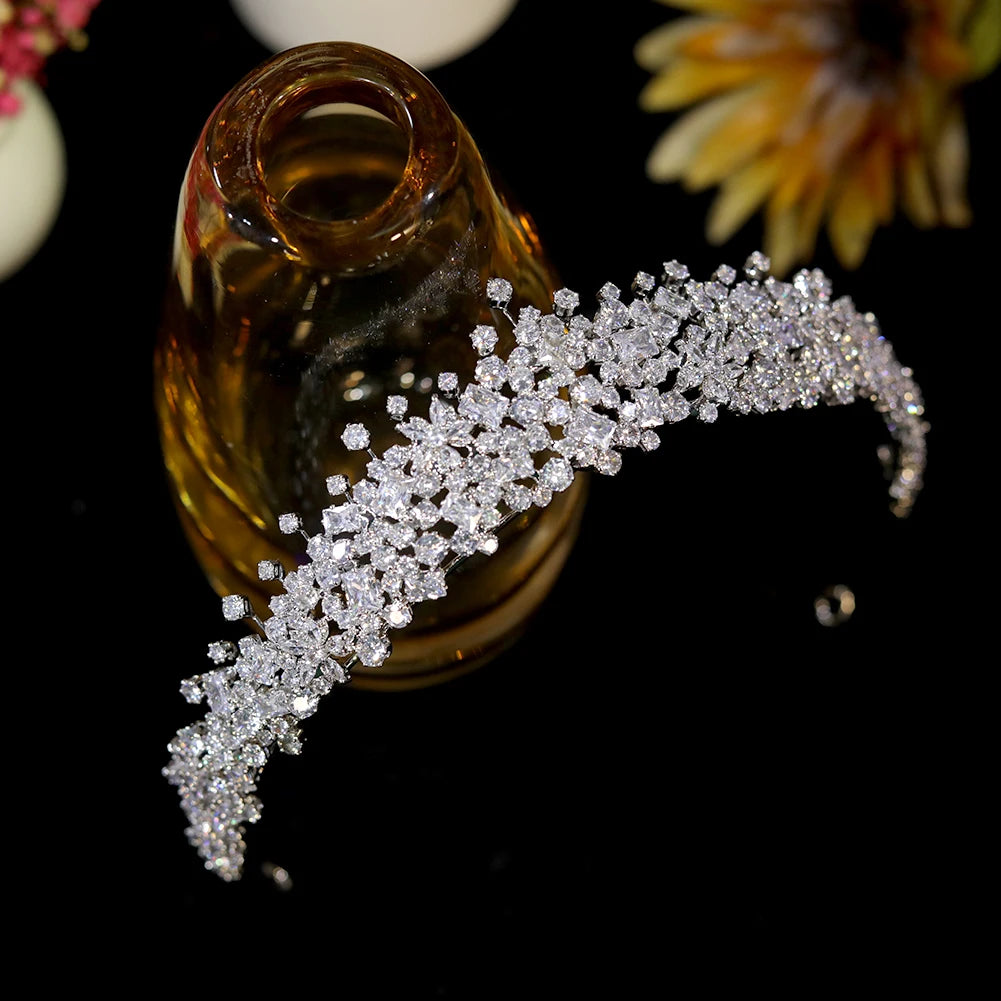 Sophisticated Crystal Zircon Princess Tiara for Women