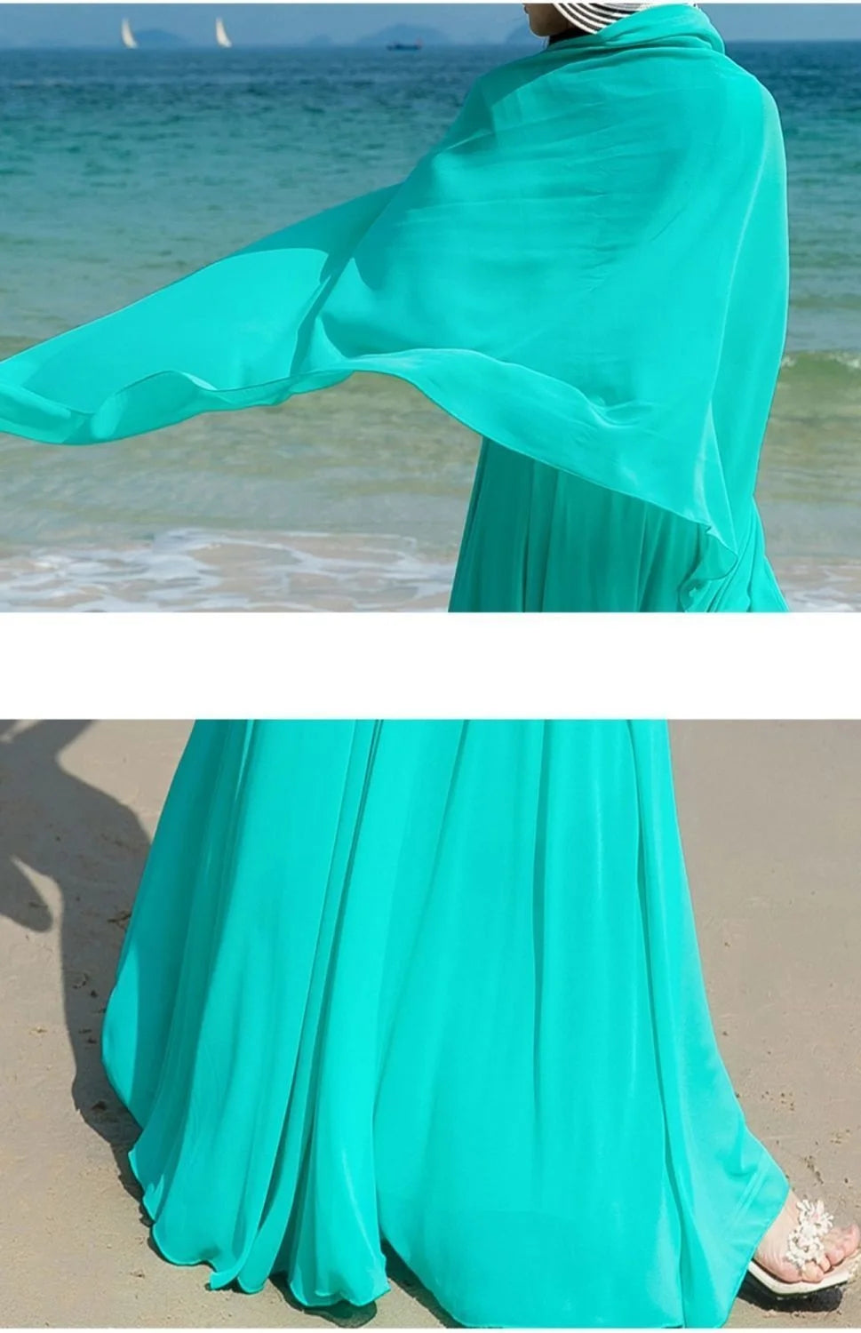 Plus Size Chiffon High Waist Maxi Dress