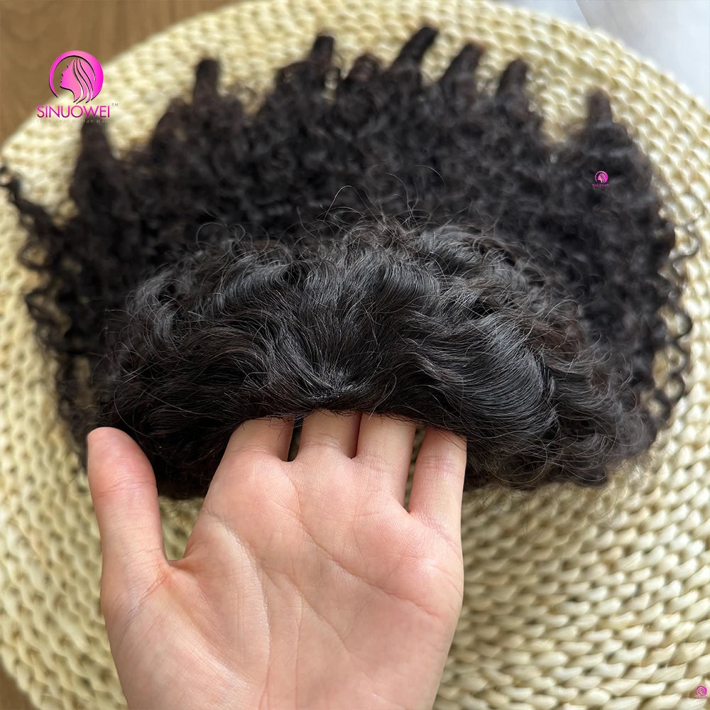 Long Glueless Curly Human Hair Drawstring Wig for Women