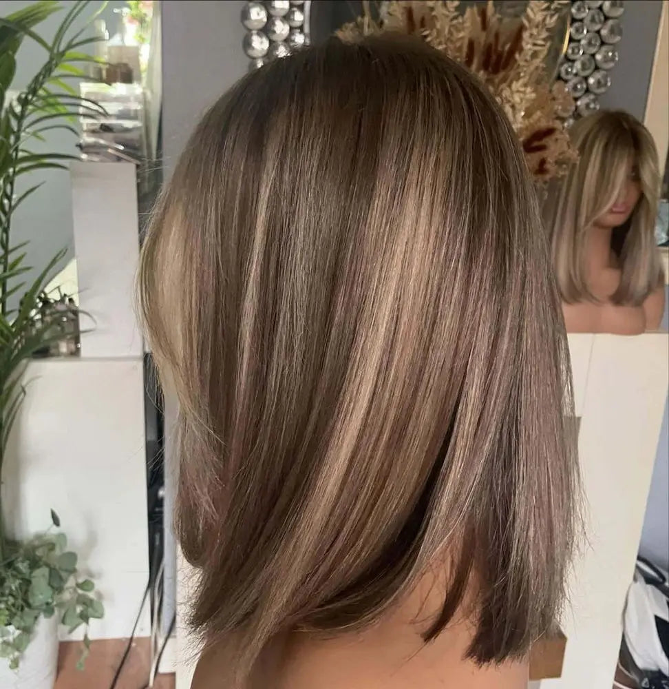 Highlighted Straight Synthetic Lace Wig