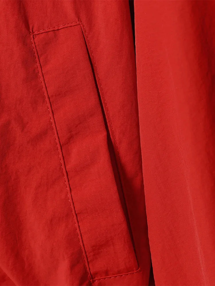 Hooded Zippered Stand Collar Lace-Up Jacket for Women