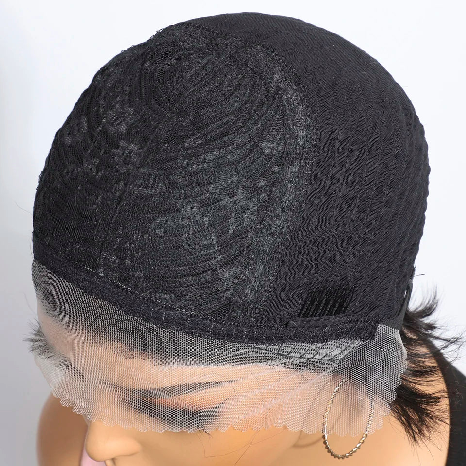 Blonde Short Pixie Cut Silky Lace Front Wig for Women