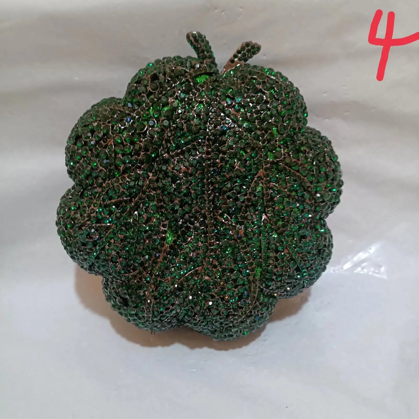 Elegant Jade Green Women Big Stones Evening Bags Crystal Metal Clutches Bags Green Wedding Party Minaudiere Purses and Handbags