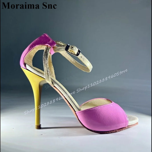 Peep Toe Leather Sandals