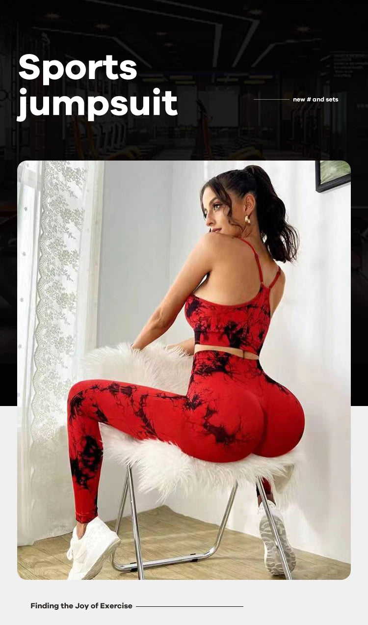 Breathable Tie Dye Yoga Tracksuit Set