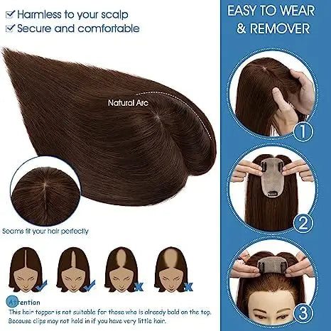 Golden Brown Blonde Mixed Remy Human Hair Topper for Women