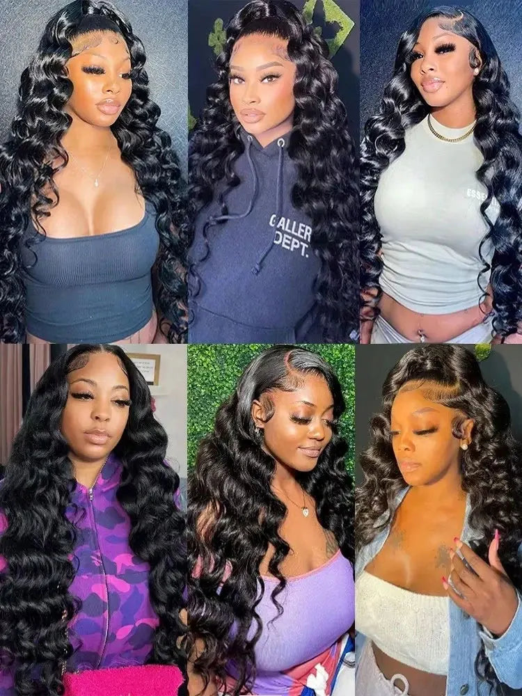 Deep Wave Preplucked Lace Front Human Hair Wig For Women