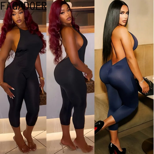 Halter Backless Bodycon Jumpsuit