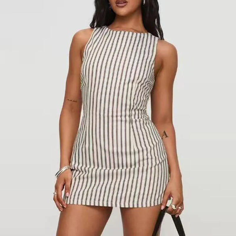 Day Night Striped Mini Dress