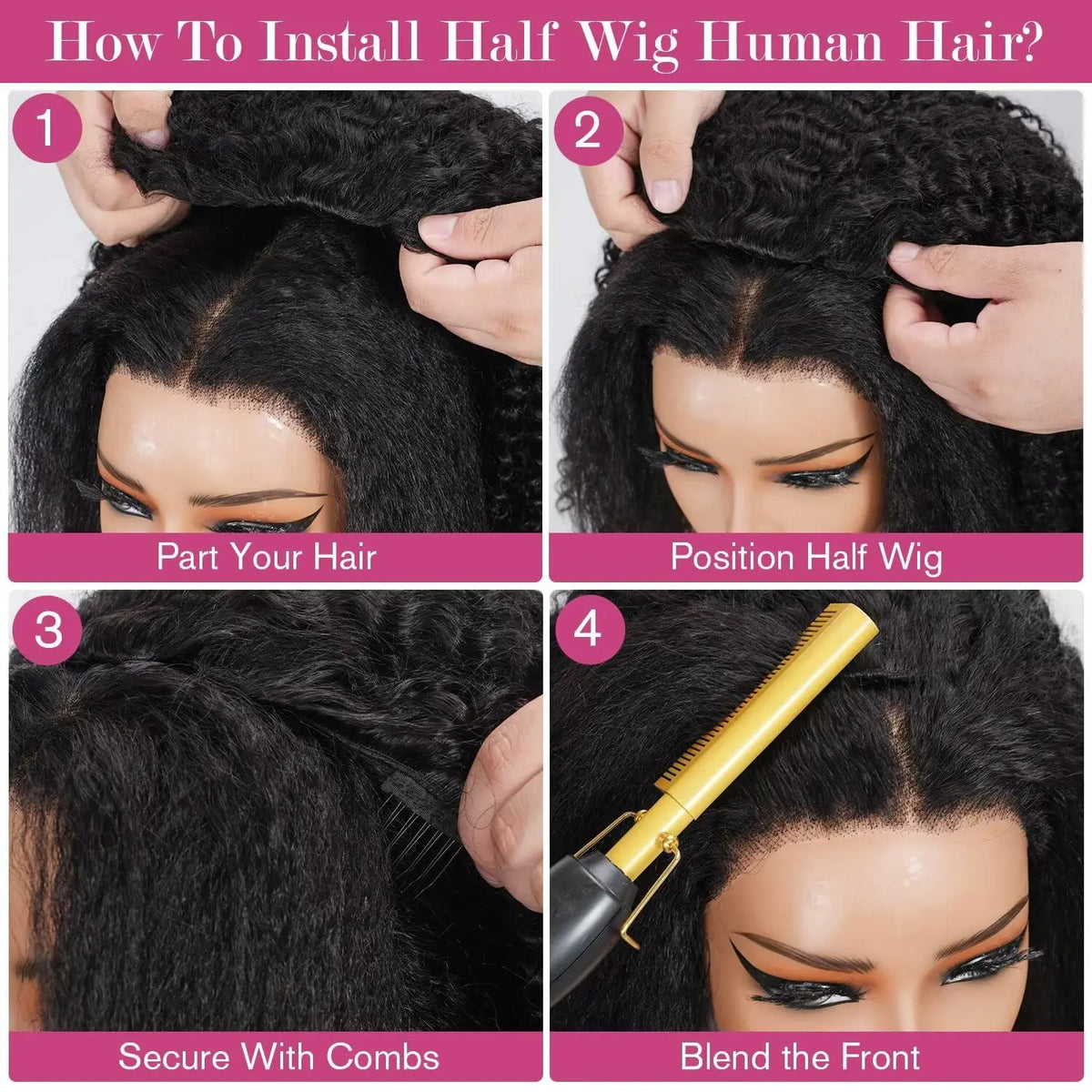 Long Water Wave Human Hair Headband Wig