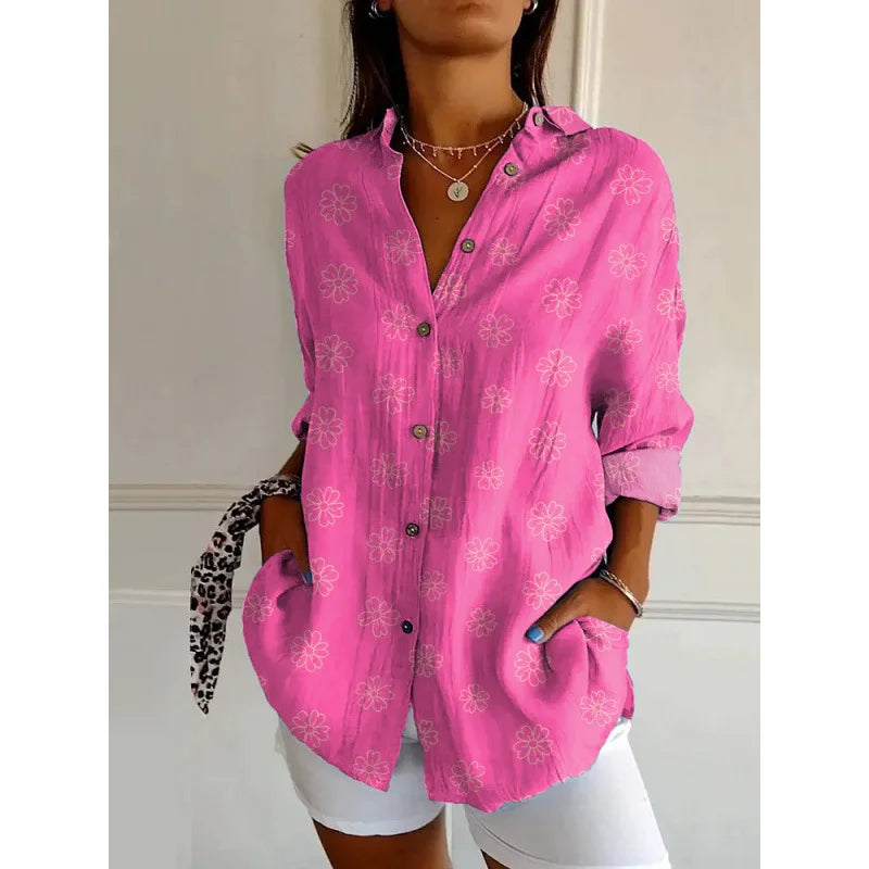 Ditsy Floral Oversized Dropped Shoulder Blouse for Women