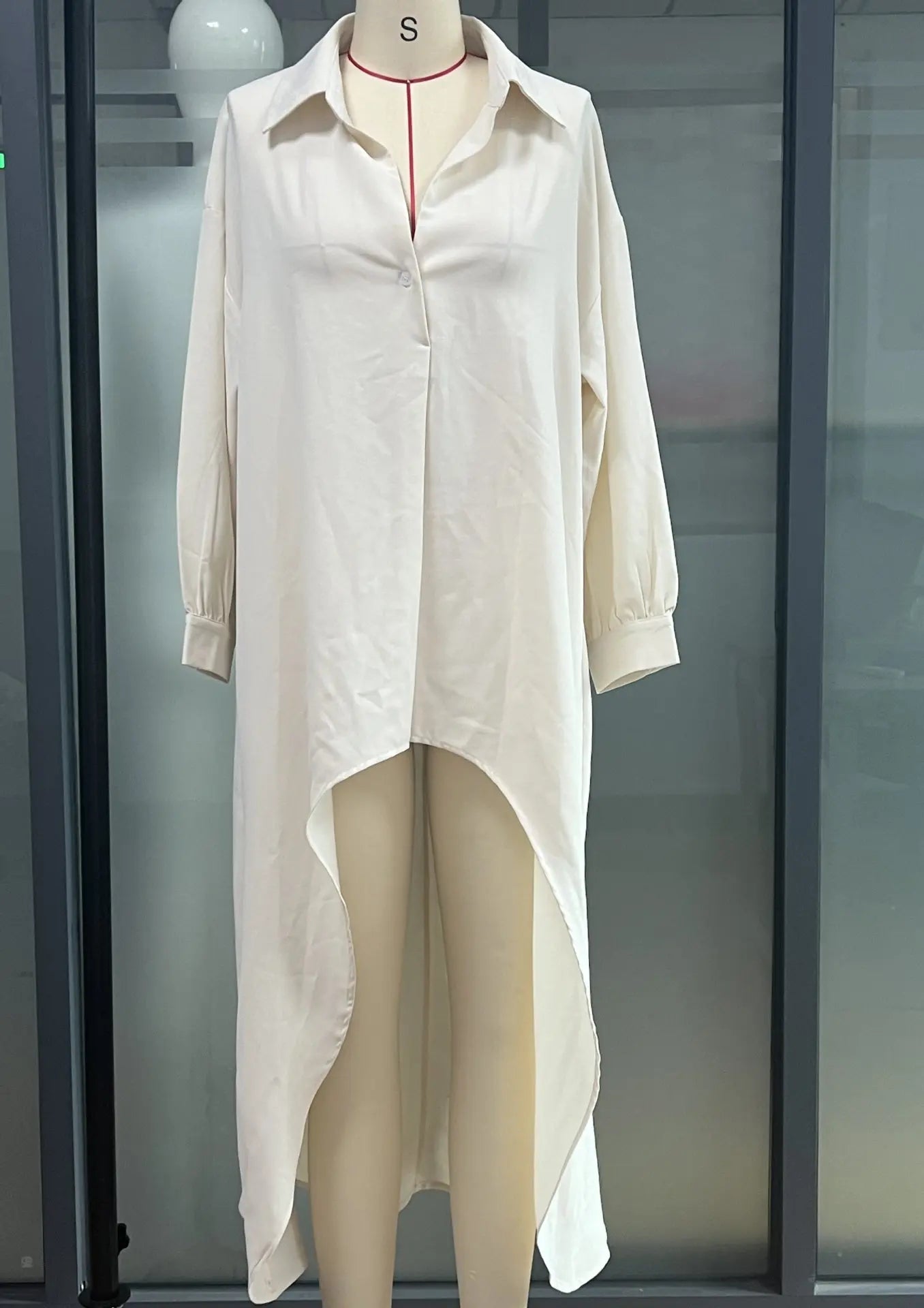 Long Sleeve Irregular Front Top