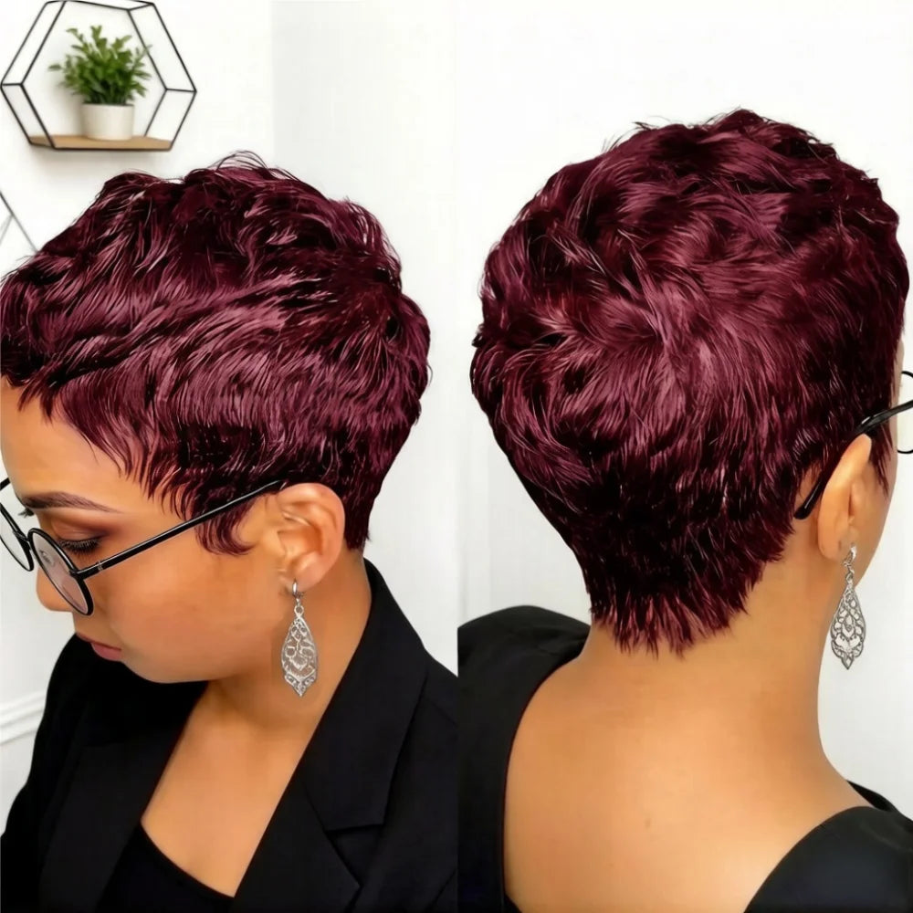 Elegant Straight Pixie Cut Human Hair Wig For Women